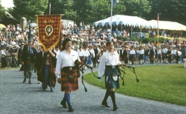 Bagpipe parade, Leading Clan Hamilton at Grandfather Mountain, 2000
